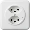 Prise ENC basico 2×type 13/1 blanc avec sécurité enfants pour BOMI 