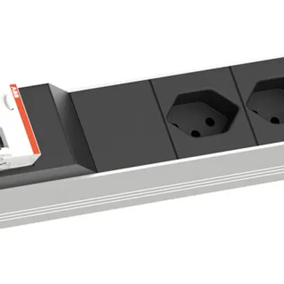 Presa multipla 19" BACHMANN 5×T13 3m protezione completa apparecchi 1UA nero 