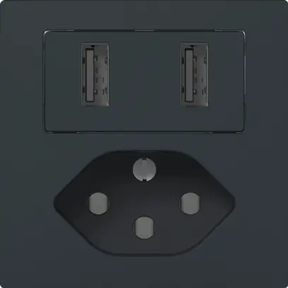 Prise de charge USB+T13 SIDUS E 240V max.2400mA anthracite 