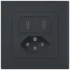 Presa di carica USB+T13 INC SIDUS B 240V max.2400mA antracite 