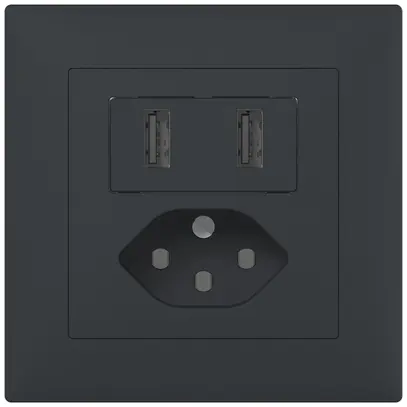 Presa di carica USB+T13 INC SIDUS B 240V max.2400mA antracite 