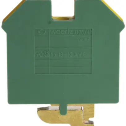 Borne de terre joignable Woertz 1.5…4mm² vis 2×1 barre G vert/jaune 
