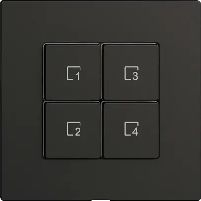 Commande pour poussoir scène 4 scènes/4T Edue Wiser noir 