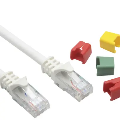 Cavo patch RJ45 Ceconet Round, cat.6A U/UTP, tondo, codificabile, bianco, 0.5m 