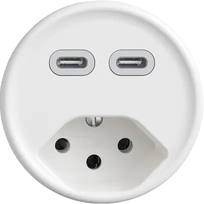 Presa USB 2×tipo C + tipo 13 Feller STANDARDdue Q 230V 3000mA bianco 