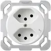 Insert pour prise ENC basico 2×type 13S avec plaque de fixation blanc 