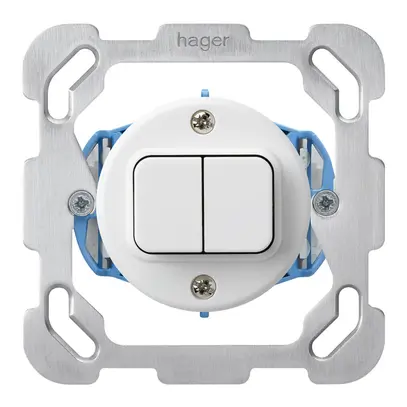 Inserto per interruttore INC basico 3/1L+A-R/1L con placca di fissaggio bianco 