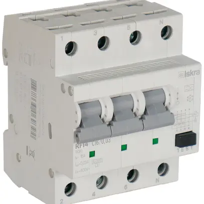 Disgiuntore differenziale ISKRA RFI4 4P caratteristica C 16A 0.03A tipo A 4UM 