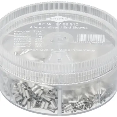 Assortiment embout de câble KNIPEX avec embouts de câble non isolés 1900 pièces 