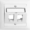 Kit de montage INC Edue FKE, avec capot d.sortie oblique, pour 2×RJ45, blanc 