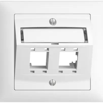 Kit montaggio INC EDIZIOdue FKE, con cappa di uscita obliqua, per 2×RJ45, bianco 