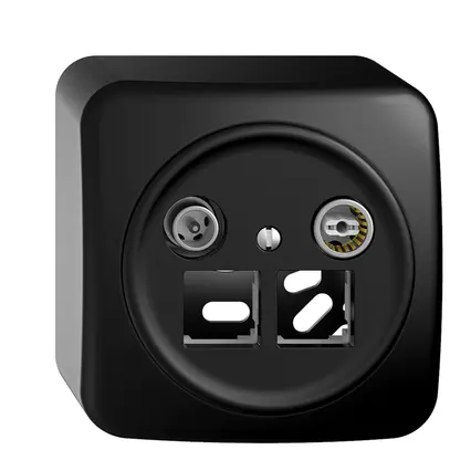 AP-Multimediadose Sdue QX.54 EASYNET 11dB, f.2×RJ45 S-One, schwarz 