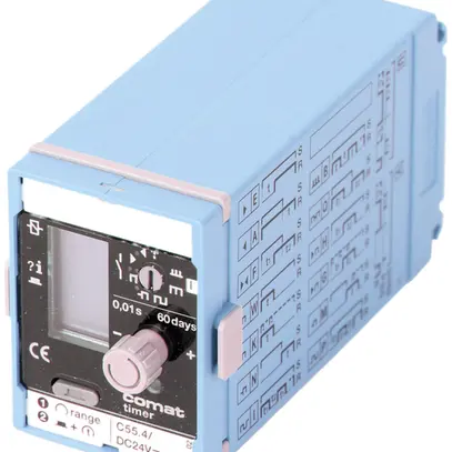 Zeitrelais ComatReleco C55.4, 24VDC, Gehäuse blau/grau 
