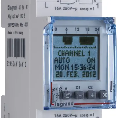 EB-Schaltuhr Legrand X3 digital AlphaRex D22 grau 