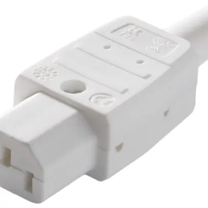 Presa d'apparecchi tipo C13 (F) ELBRO 10A 230VAC dritto max.70°C bianco IP20 
