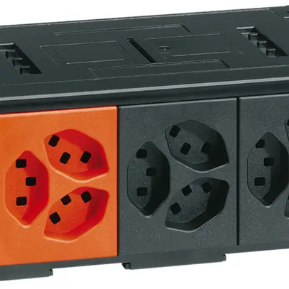 Consolidation Point Hager avec 2 pièces 3×T23 et 1 pièce 3×T23 orange, noir 