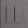 Kit recouvrement pour interrupteur 2c/2t Edue Wiser gris foncé 