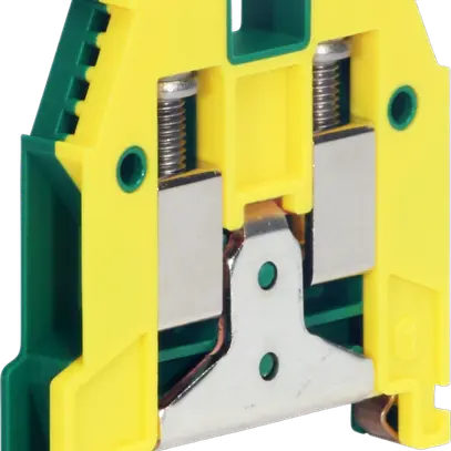Borne de terre joignable Woertz 4…10mm² vis 2×1 rail DIN 35mm vert/jaune 