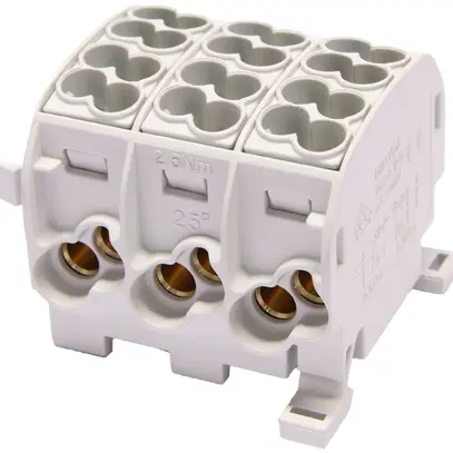 Blocco ripartizione tipo C 6×25/6×16mm² 100A CU grigio 
