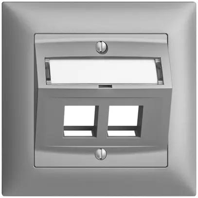 Kit d.montage ENC Edue FMI, avec capot d.sortie oblique, pour 2×Keystone, silver 