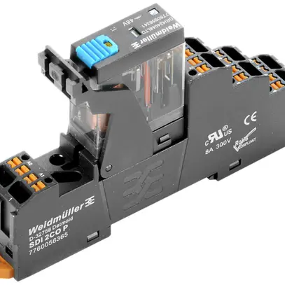 Interface relais WM 24VDC LED vt diode d.prot. 2C a.bouto.test 250VAC 5A PUSH IN 