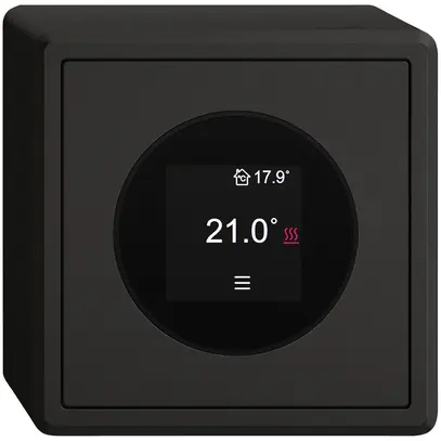 Thermostat d'ambiance AP EDIZIO.liv SNAPFIX® 230VAC 4…30°C 74×74mm noir 