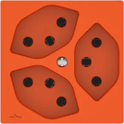 Prise EDIZIO.liv SNAPFIX® 3×T13 1×S ora 