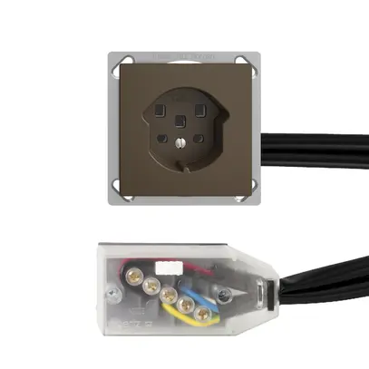 Presa INS EDIZIOdue T25 16A coffee per cavo piatto Technofil 