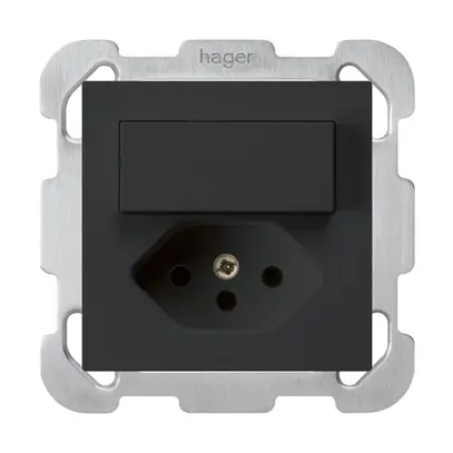 Combinazione INC A-R/1P+T13 nero kallysto con piastra di fissaggio 