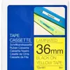 Cassette ruban Brother TZe-661 36mm×8m, jaune/noir 