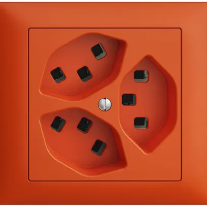 Presa INS 3×T23 16A arancione EDIZIOdue, con morsetti innest. 