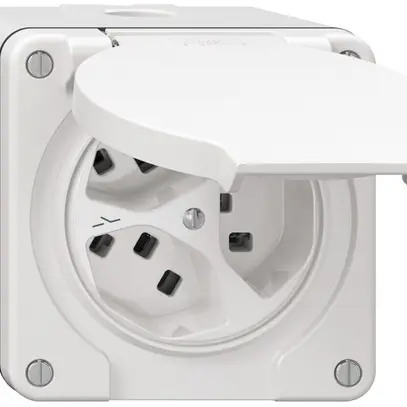 Presa NAP NEVO, 3×T23, IP21, 1×separato, bianco 