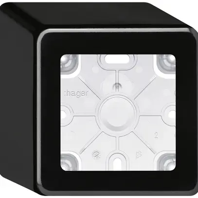 Scatola AP Hager basico 1×systo nero 