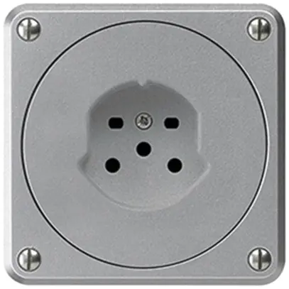 UP-Steckdose HA robusto Typ 15 mit Steckklemmen aluminium 