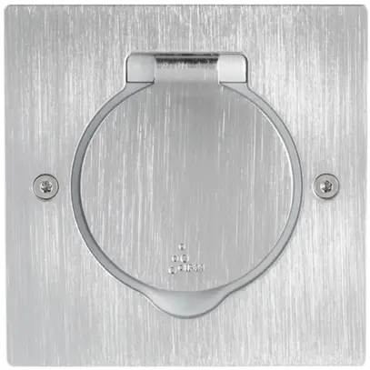 Prise de sol Platinum carré 1×T13, acier fin brossé 
