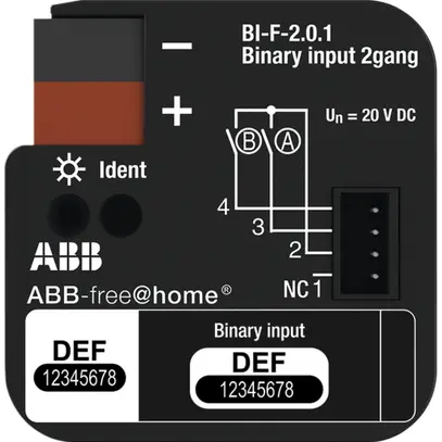 Binäreingang ABB free@home gr 2-fach für UP-Montage 