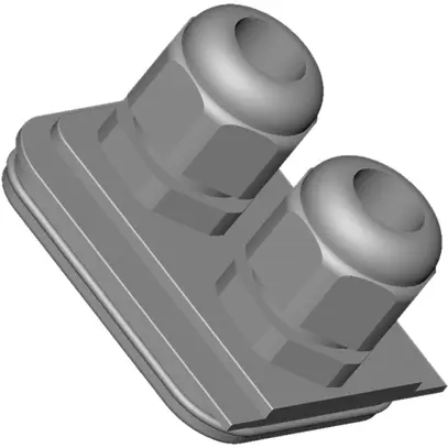 Entrée de câbles, pour PrevaLight, 2×presse étoupe, Ø8…12mm, PC, gris 