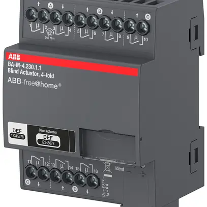 Attuatore di persiana AMD ABB-free@home BA-M-4.230.1.1, 4-volte, 6A/230VAC 