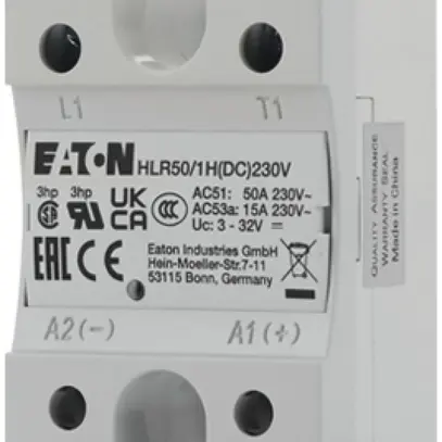 Relè a semiconduttore Eaton HLR50/1H(DC)230V, 3…32VDC 50A/24…240VAC 