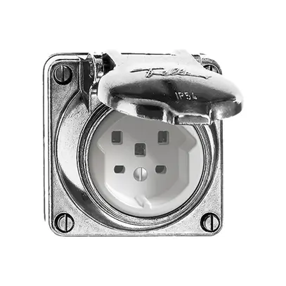 Presa bagnata T25 16A Al natura con morsetti innest. 