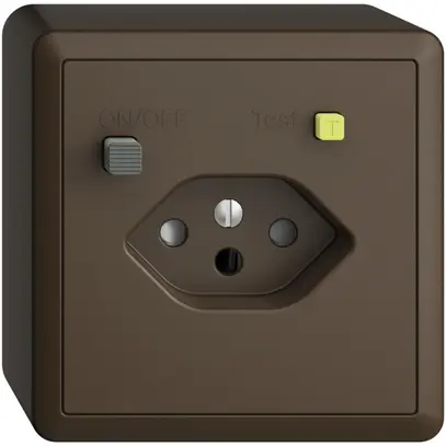 AP-Steckdose EDIZIOdue T13 FI 30mA shutter, coffee 