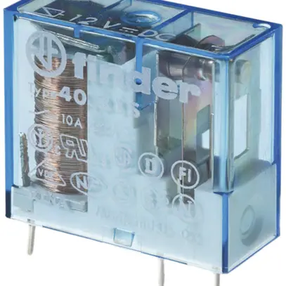 Relè commutazione Finder 40, 1C 10A/28VDC sensibile AgNi 3.5mm RT II 