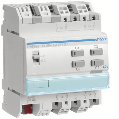 Actionneur pour stores KNX Tebis 24V quadruple 
