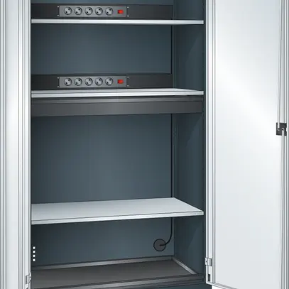 Akku-Ladeschrank mit 2 Vollblech-Türen (B×T×H) 1000×580×1950 mm 