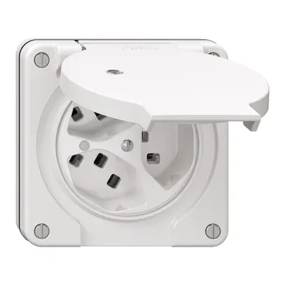 Prise NUP NEVO, 3×T23, IP21, a.LED, blanc 