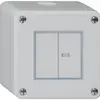 Contatto pulsante AP robusto IP55 2×1P grigio 1×illuminato 