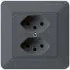 Prise ENC kallysto.trend 2×T13 anthracite avec sécurité enfants 