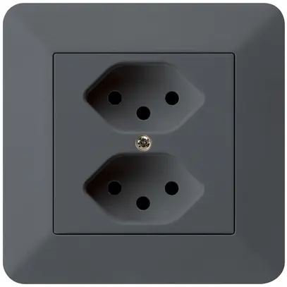 Prise ENC kallysto.trend 2×T13 anthracite avec sécurité enfants 