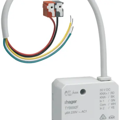 Entrée binaire & actionneur Hager KNX ENC à double 6A 
