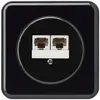 Scatola di raccordo INC basico 2×RJ45u separato nero 
